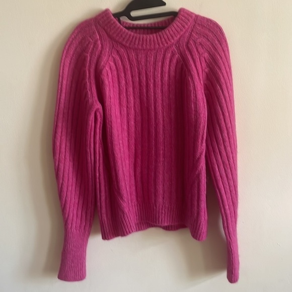 3.1 Philip Lim Fuscia Hot Pink Cable Knit Sweater - Picture 2 of 7